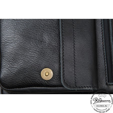 Кожаная сумка через плечо "Шерлок" (черная)